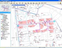 断水する対象家屋を色分け表示